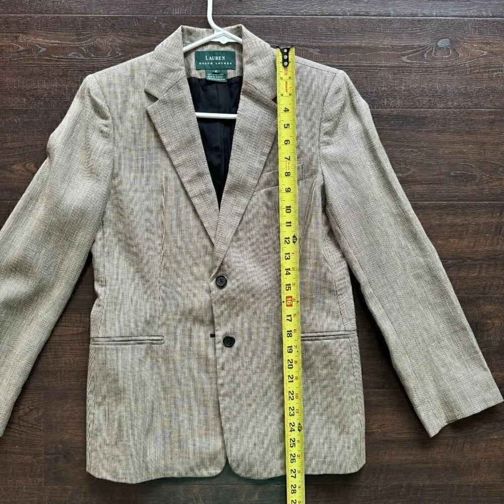 Lauren Ralph Lauren 2-Button Jacket Versatile Office Attire Beige 6 - Picture 7 of 9